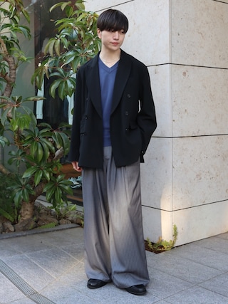 「LUENNA（ルエナ）の【LUENNA】Oversized Double Breasted Jacket / オーバーサイズ ダブルブレステッド ジャケット（セットアップ対応）（テーラードジャケット）」を使った、るいさん（メンズ・179cm）の秋コーディネート