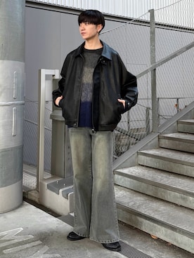 「アイテム（ブルゾン）」を使った、るいさん（メンズ・179cm）の冬コーディネート