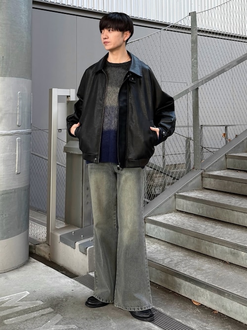 「LUENNA（ルエナ）の【LUENNA】Basic Shaggy Knit Sweater / ベーシック シャギーニットセーター（ニット/セーター）」を使った、るいさん（メンズ・179cm）の冬コーディネート