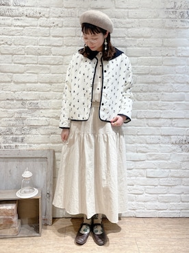 「Samansa Mos2（サマンサ モスモス）の配色前後2WAYブラウス（シャツ/ブラウス）」を使った、なかお⚘さん（レディース・165cm）の冬コーディネート