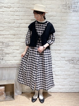 「ショート丈トップス」｜「アイテム（バレエシューズ）」を使った、なかお⚘さん（レディース・165cm）の春コーディネート