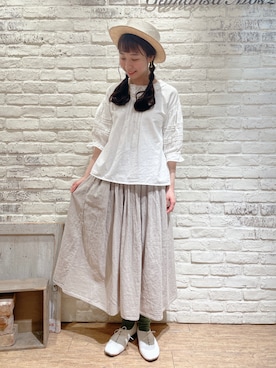 「ehka sopo（エヘカソポ）のアイテム（アクセサリー）」を使った、なかお⚘さん（レディース・165cm）の春コーディネート