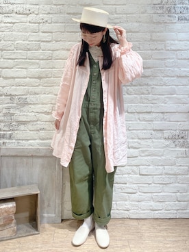 「春カラー」｜「アイテム（スリッポン）」を使った、なかお⚘さん（レディース・165cm）の春コーディネート