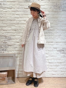 「春カラー」｜「アイテム（カバーオール）」を使った、なかお⚘さん（レディース・165cm）の冬コーディネート