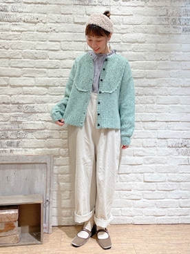 「ヘアバンド」｜「アイテム（オールインワン・サロペット）」を使った、なかお⚘さん（レディース・165cm）の秋コーディネート