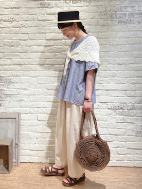 「WILLYS（ウィリーズ）のアイテム」を使った、なかお⚘さん（レディース・165cm）の夏コーディネート