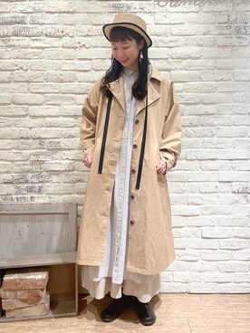 「Samansa Mos2（サマンサ モスモス）のアイテム（トレンチコート）」を使った、なかお⚘さん（レディース・165cm）の春コーディネート