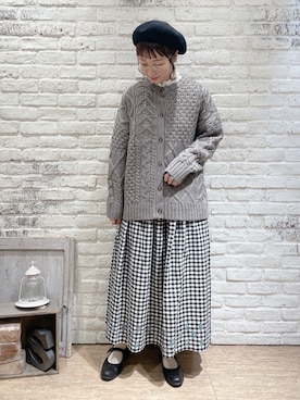 「Samansa Mos2（サマンサ モスモス）の襟刺繍シャーリング前後2WAYブラウス（シャツ/ブラウス）」を使った、なかお⚘さん（レディース・165cm）の秋コーディネート