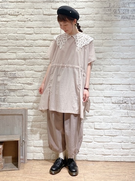 「アイテム（ハンチング/ベレー帽）」を使った、なかお⚘さん（レディース・165cm）の夏コーディネート