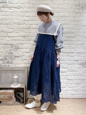 「ゆべしコラボ」｜「アイテム（その他シューズ）」を使った、なかお⚘さん（レディース・165cm）の春コーディネート