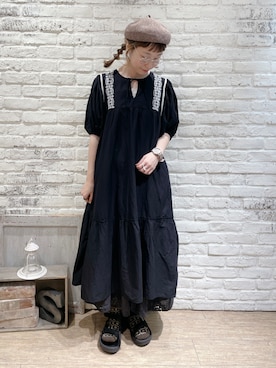 「刺繍」｜「アイテム（キャミソール）」を使った、なかお⚘さん（レディース・165cm）の夏コーディネート