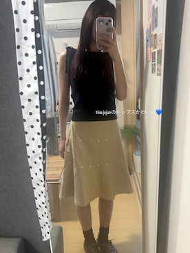 「アイテム（タンクトップ、ブルー系）」を使った、さらささん（レディース・156cm）の秋コーディネート