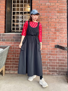 「アイテム（キャップ）」を使った、popuriさん（レディース・161cm・20代）の夏コーディネート