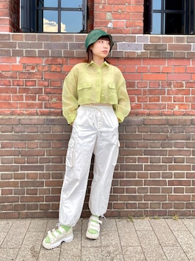 「アイテム（カーゴパンツ）」を使った、popuriさん（レディース・161cm・20代）の夏コーディネート