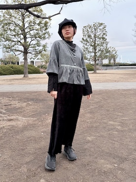 「arth（アース）のアイテム（帽子）」を使った、popuriさん（レディース・161cm）の冬コーディネート