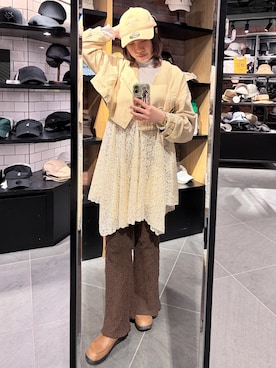 「NEW ERA（ニューエラ）のNEW ERA  920CS MLB MINI LOGO / ニューエラ（キャップ、オレンジ系）」を使った、popuriさん（レディース・161cm）の春コーディネート