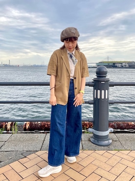 「アイテム（テーラードジャケット）」を使った、popuriさん（レディース・161cm・20代）の夏コーディネート