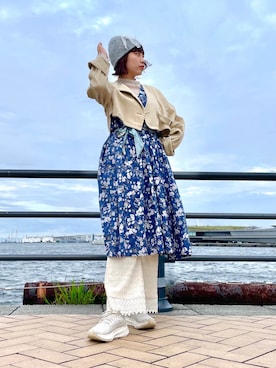 「かきぶちももの」｜「アイテム（ワンピース/ドレス）」を使った、popuriさん（レディース・161cm）の秋コーディネート