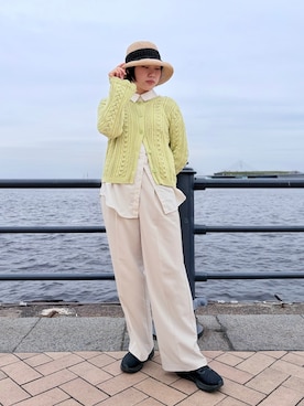 「Chapeau d' O（シャポードオー）のChapeau d' O  Sasawashi Sailor / シャポードオー（ハット、ベージュ系）」を使った、popuriさん（レディース・161cm）の春コーディネート