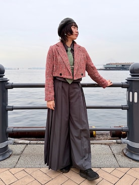 「HARE（ハレ）のアイテム（パンツ）」を使った、popuriさん（レディース・161cm）の冬コーディネート