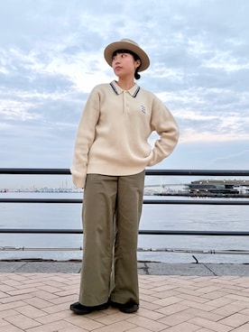 「アイテム（チノパンツ）」を使った、popuriさん（レディース・161cm）の秋コーディネート