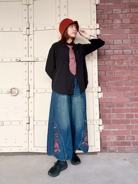 「arth（アース）のアイテム（ハット）」を使った、popuriさん（レディース・161cm）の夏コーディネート