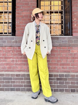 「LOWRYS FARM（ローリーズファーム）のアイテム（ジャケット/アウター）」を使った、popuriさん（レディース・161cm）の春コーディネート