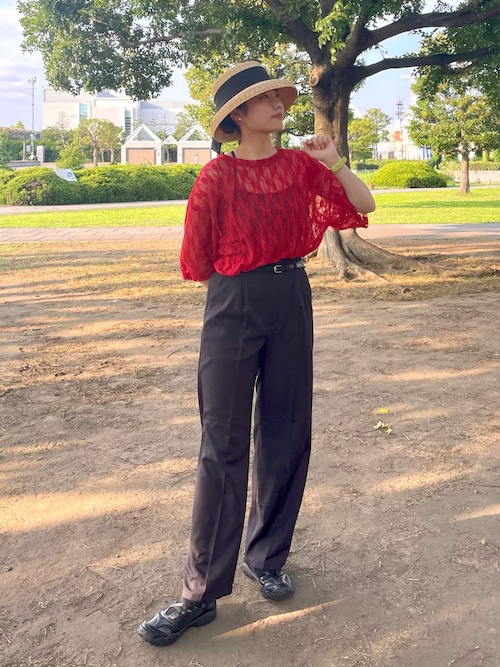 シャポードオー Chapeau d' O 帽子 赤　麦わら　カサブランカ シャポードオー Chapeau d' O 帽子 赤麦わらカサブランカ