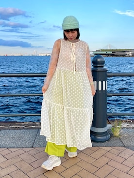 「ミントグリーン」｜popuriさん（レディース・161cm）の秋コーディネート