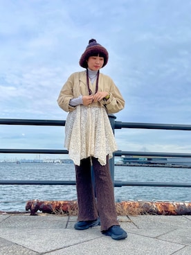 「kaorinomori（カオリノモリ）のアイテム」を使った、popuriさん（レディース・161cm）の秋コーディネート