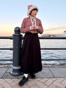 「アイテム（テーラードジャケット）」を使った、popuriさん（レディース・161cm）の秋コーディネート