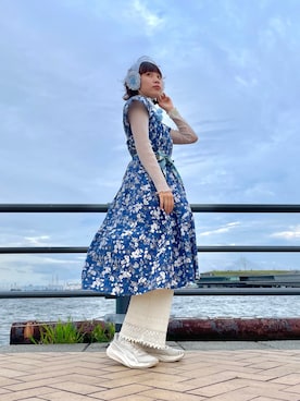 「アイテム（ヘアバンド）」を使った、popuriさん（レディース・161cm）の秋コーディネート