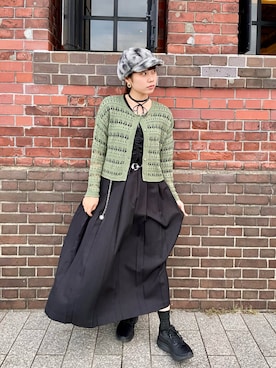 「アイテム（キャスケット）」を使った、popuriさん（レディース・161cm）の秋コーディネート