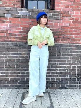「アイテム（ハンチング/ベレー帽）」を使った、popuriさん（レディース・161cm）の秋コーディネート