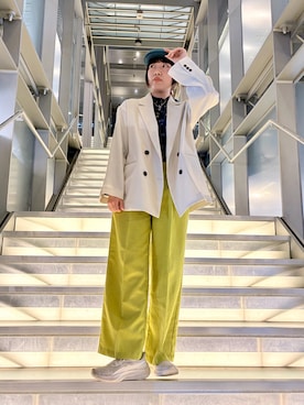 「KANGOL（カンゴール）のアイテム（帽子）」を使った、popuriさん（レディース・161cm）の春コーディネート