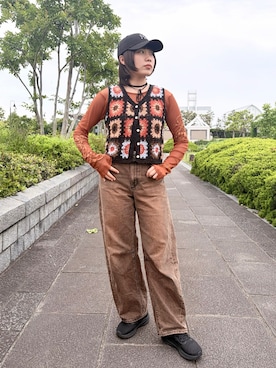 「NEW ERA（ニューエラ）のNEW ERA    9FORTY Rhinestone / ニューエラ（キャップ、ブラック系）」を使った、popuriさん（レディース・161cm）の春コーディネート