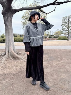 「GeeRA（ジーラ）のアイテム」を使った、popuriさん（レディース・161cm）の冬コーディネート