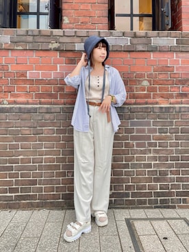「アイテム（帽子）」を使った、popuriさん（レディース・161cm・20代）の夏コーディネート