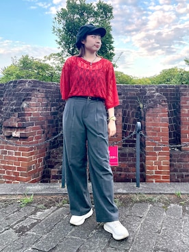 「アイテム（キャスケット）」を使った、popuriさん（レディース・161cm・20代）の夏コーディネート