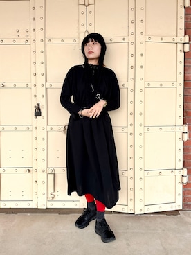 「OVERRIDE（オーバーライド）のアイテム（ハット）」を使った、popuriさん（レディース・161cm）の秋コーディネート