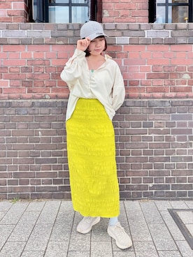 「NEW ERA（ニューエラ）のNEW ERA    9FORTY Rhinestone / ニューエラ（キャップ、グレー系）」を使った、popuriさん（レディース・161cm）の春コーディネート