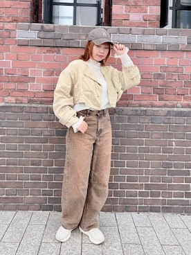 「ショート丈トップス」｜popuriさん（レディース・161cm）の秋コーディネート