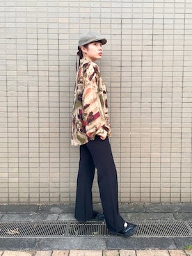 「アイテム（ハンチング/ベレー帽）」を使った、popuriさん（レディース・161cm）の夏コーディネート