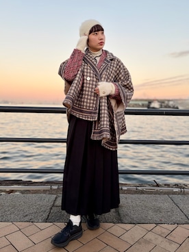 「アイテム（手袋）」を使った、popuriさん（レディース・161cm）の秋コーディネート