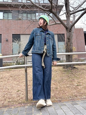 「arth（アース）のアイテム（帽子）」を使った、popuriさん（レディース・161cm）の春コーディネート