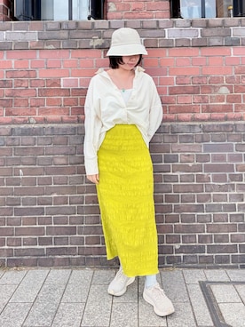 「Chapeau d' O（シャポードオー）のChapeau d' O  Flower Lace  Linela Cloche / シャポードオー（ハット、ベージュ系）」を使った、popuriさん（レディース・161cm）の春コーディネート