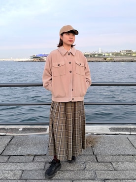 「earth music&ecology（アースミュージックアンドエコロジー）のアイテム」を使った、popuriさん（レディース・161cm）の秋コーディネート