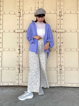 「アイテム（ハンチング/ベレー帽）」を使った、popuriさん（レディース・161cm）の夏コーディネート