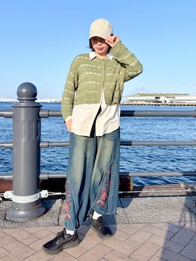 「NEW ERA（ニューエラ）のNEW ERA   920 VISOR LOGO / ニューエラ（キャップ、その他）」を使った、popuriさん（レディース・161cm）の春コーディネート