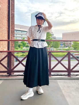 「アイテム（ヘアアクセサリー）」を使った、popuriさん（レディース・161cm）の夏コーディネート
